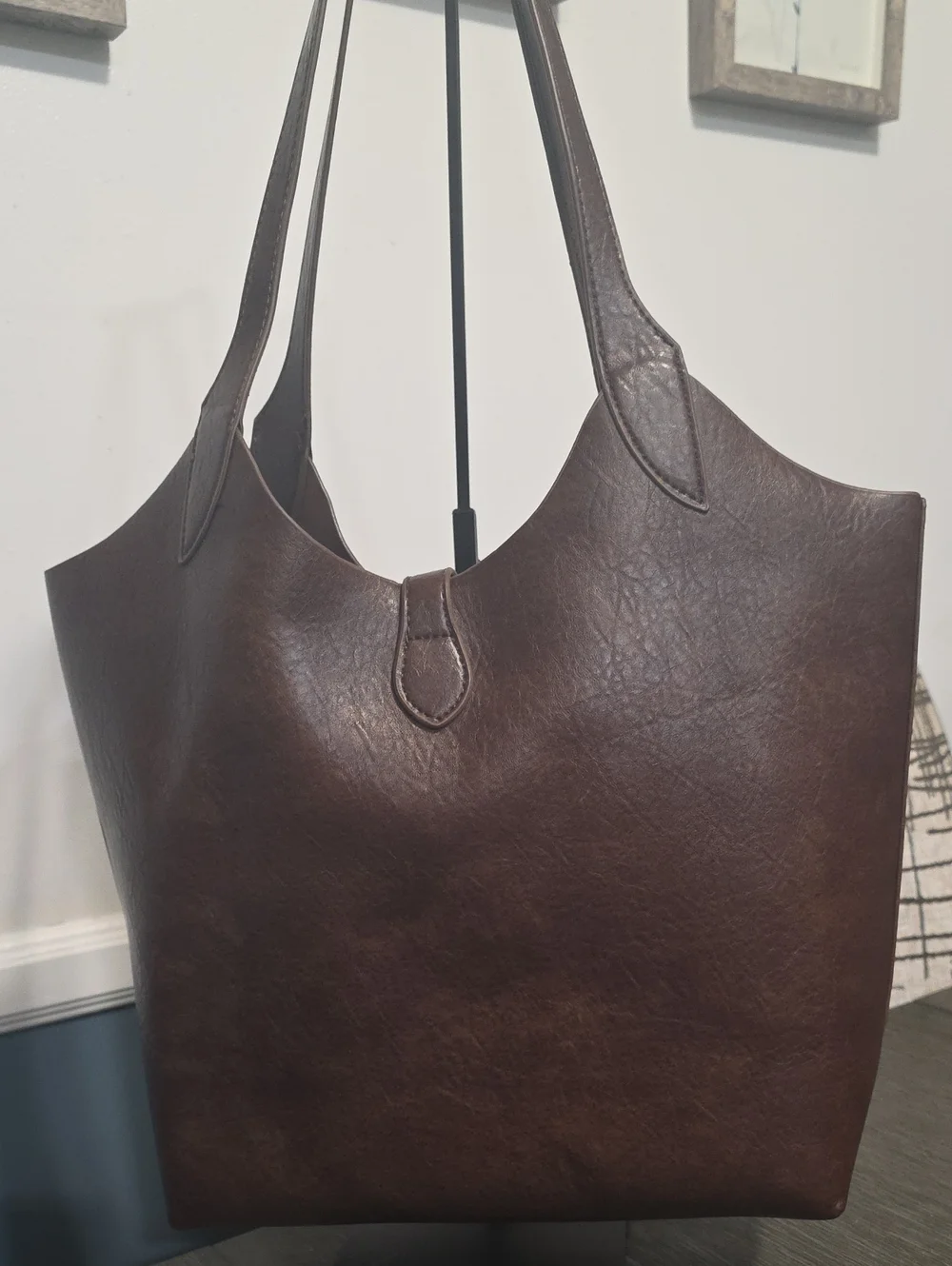 Faux Leather Medium Size Tote